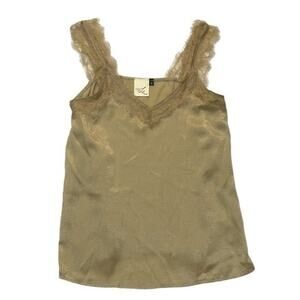 Lace Trim Camisole gold tan tank women’s Size Small
